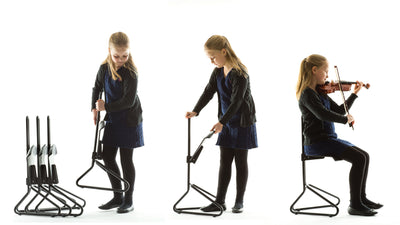 Oktavia Chair, der Musikerstuhl, der mitwächst