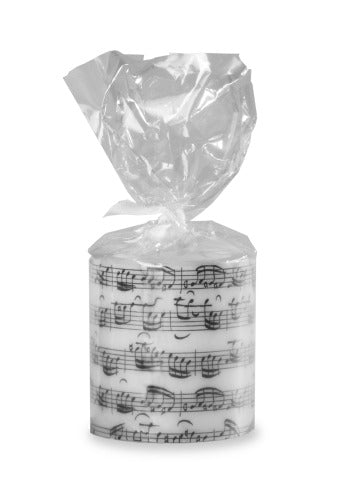 Kerze Notenblatt rund BACH