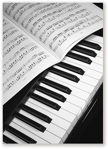 Postkarte Klavier Tastatur