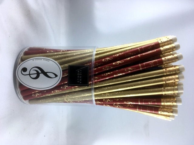 Bleistift Violinschlüssel mit Radiergummi- farbig – Vienna World | Klassikweltshop