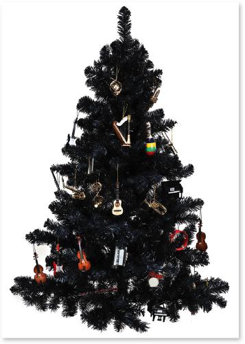 Postkarte Christbaum schwarz – Vienna World | Klassikweltshop