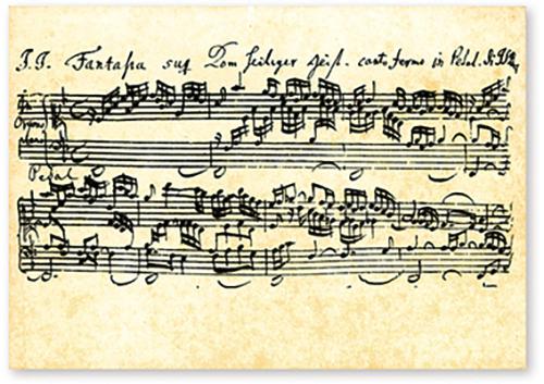 Postkarte Notenblatt Bach Fantasia – Vienna World | Klassikweltshop