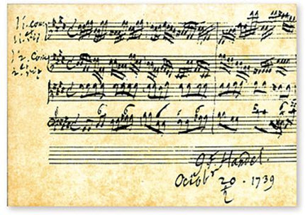 Postkarte Notenblatt Händel – Vienna World | Klassikweltshop