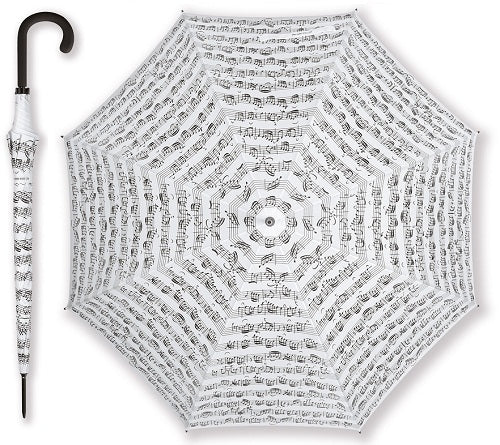 Regenschirm Notenblatt weiss – Vienna World | Klassikweltshop