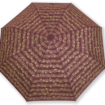 Taschenschirm Notenblatt bordeaux – Vienna World | Klassikweltshop