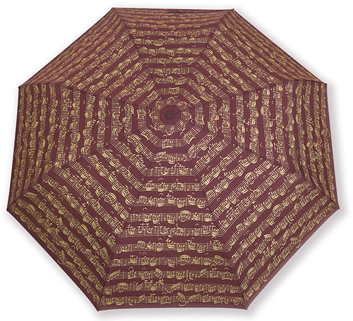 Taschenschirm Notenblatt bordeaux – Vienna World | Klassikweltshop