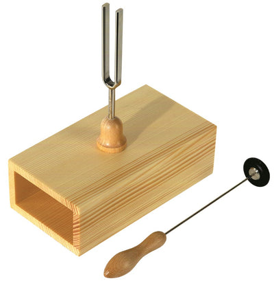 Stimmgabel mit Resonanzkasten und Anschläger